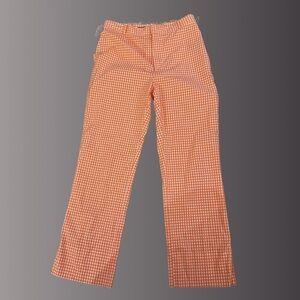 Ralph Lauren Golf orange and white gingham check women's cropped pants